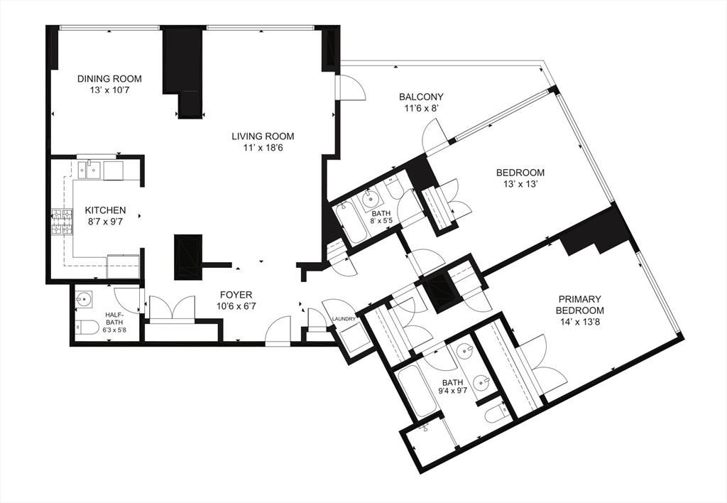 2 bed, 2 bath apartment for rent at 1 Avery St Unit 27C, Midtown — photo 13 of 13