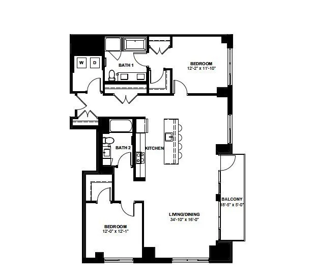 2 bed, 2 bath apartment for rent at 1 Canal St Unit 1101, North End — photo 12 of 12
