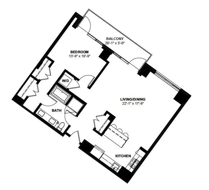 1 bed, 1 bath apartment for rent at 1 Canal St Unit 1110, North End — photo 12 of 12