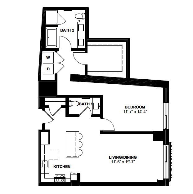1 bed, 1 bath apartment for rent at 1 Canal St Unit 1121, North End — photo 14 of 14