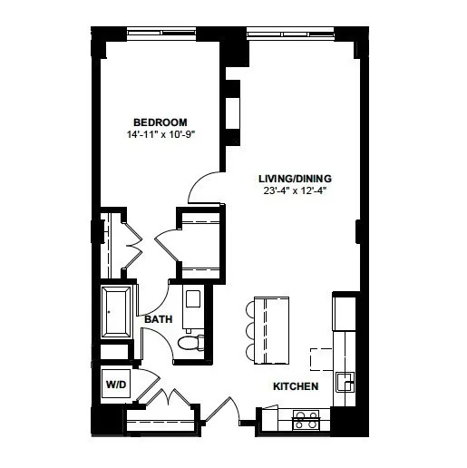 1 bed, 1 bath apartment for rent at 1 Canal St Unit 1214, North End — photo 12 of 12