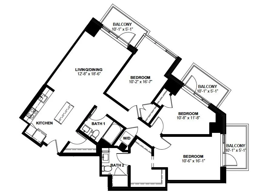 3 bed, 2 bath apartment for rent at 1 Canal St Unit 608, West End — photo 12 of 12