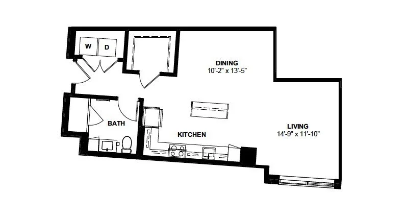 Studio bed, 1 bath apartment for rent at 1 Canal St Unit 627, North End — photo 10 of 10