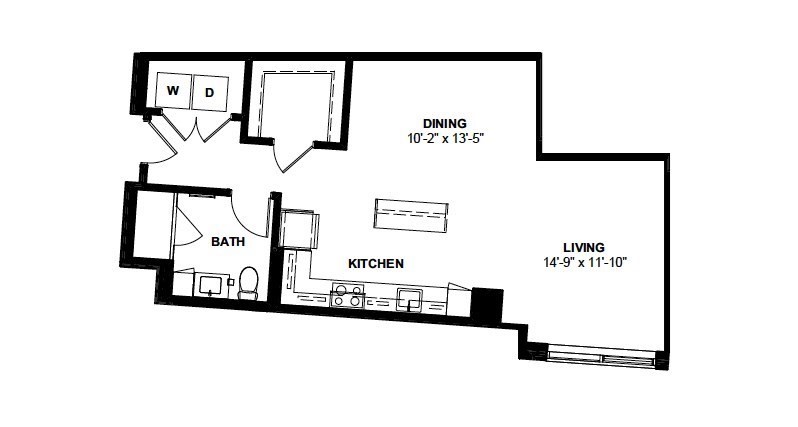 Studio bed, 1 bath apartment for rent at 1 Canal St Unit 827, North End — photo 11 of 11