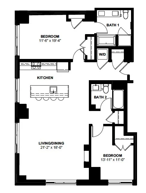 2 bed, 2 bath apartment for rent at 1 Canal St Unit PH-1126, North End — photo 14 of 14