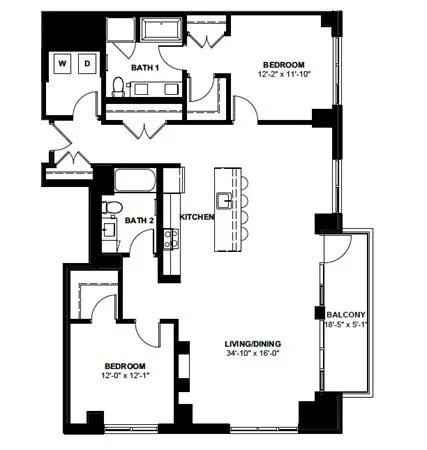 2 bed, 2 bath apartment for rent at 1 Canal St Unit PH 1201, North End — photo 12 of 12