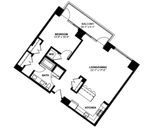 1 bed, 1 bath apartment for rent at 1 Canal St Unit PH 1208, North End — photo 11 of 11