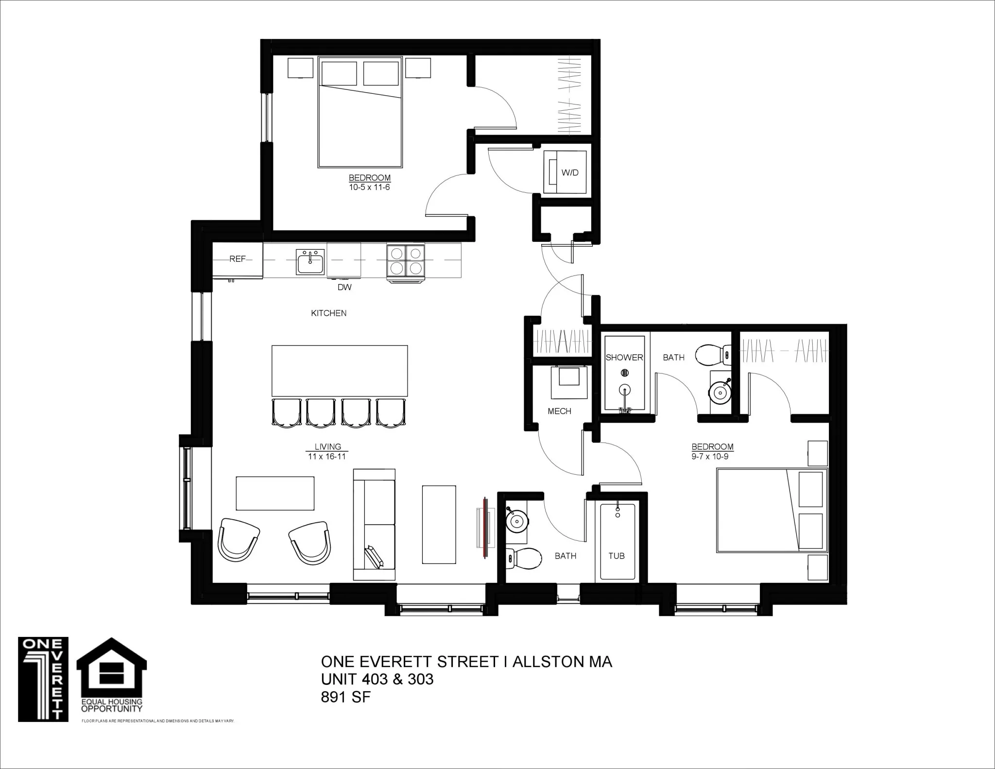 2 bed, 2 bath apartment for rent at 1 Everett St Unit 203A, Allston — photo 20 of 31