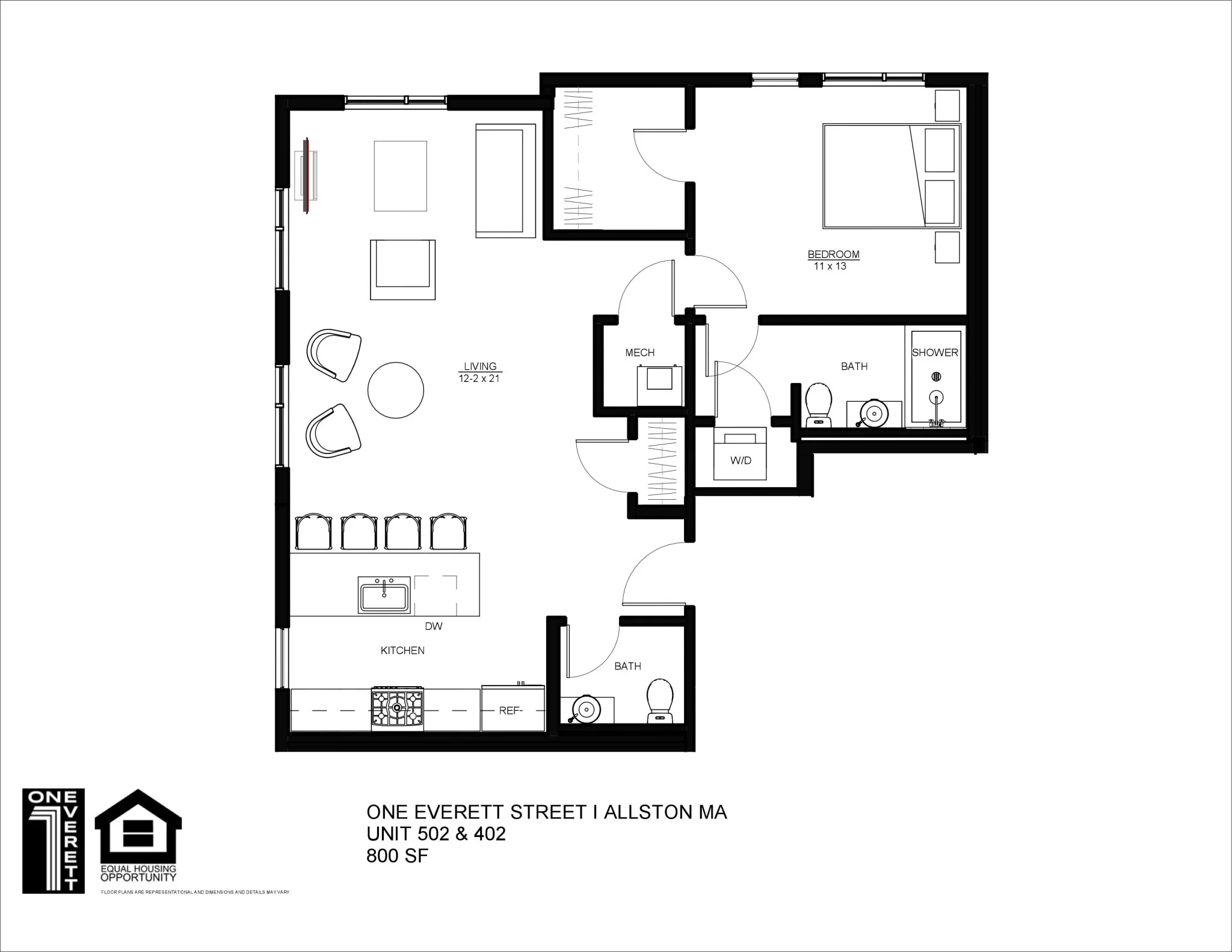 1 bed, 1.5 bath apartment for rent at 1 Everett St Unit 502, Allston — photo 23 of 23