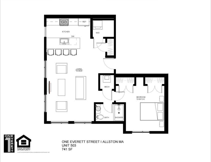 1 bed, 1 bath apartment for rent at 1 Everett St Unit 503, Allston — photo 15 of 15