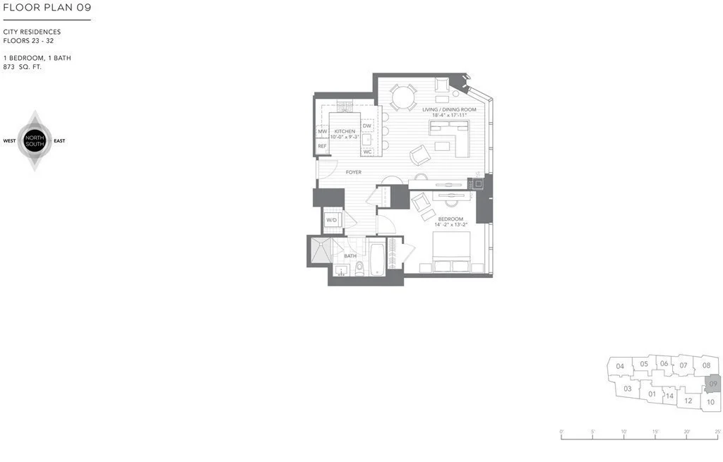 1 bed, 1 bath apartment for rent at 1 Franklin St Unit 2909, Boston Downtown — photo 8 of 14