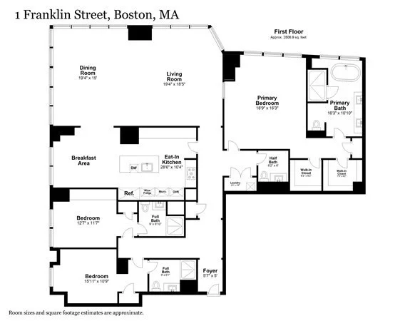 3 bed, 3 bath apartment for rent at 1 Franklin St Unit 4606, Boston Downtown — photo 38 of 38