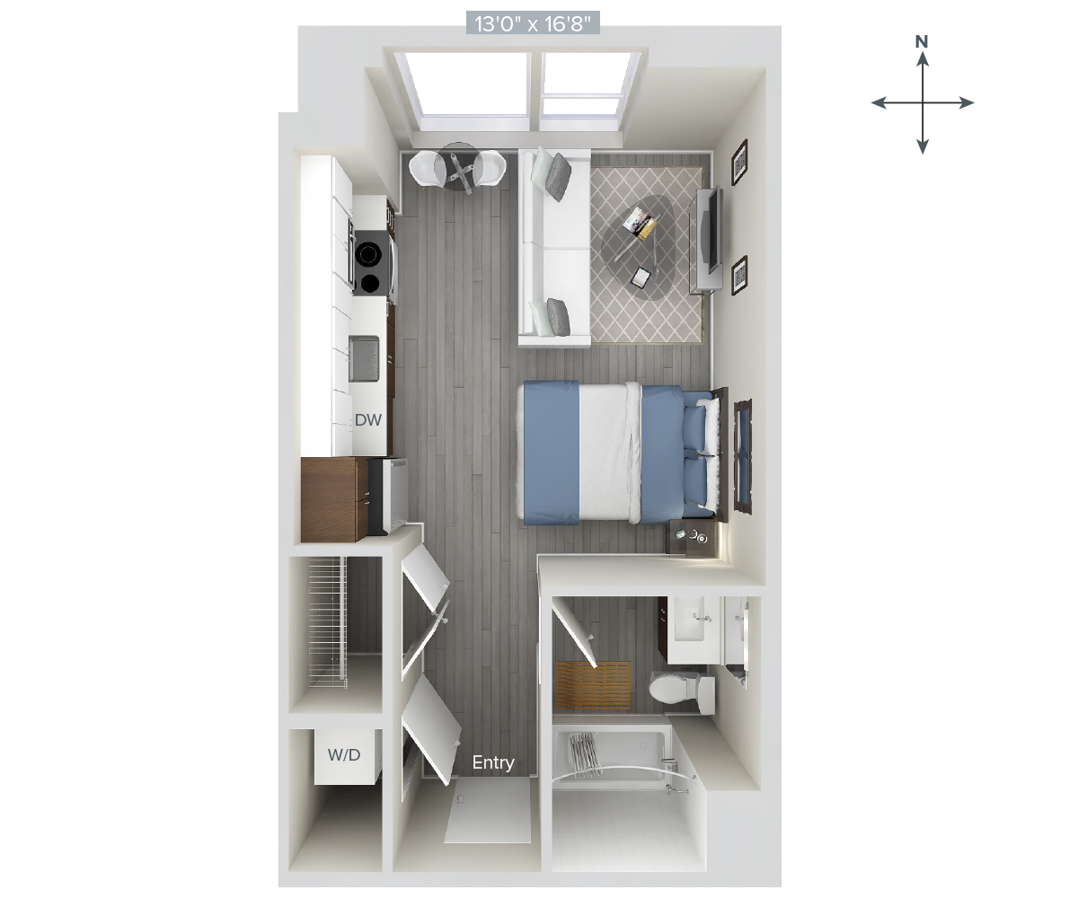 Studio bed, 1 bath apartment for rent at 1 Nashua St Unit 1-1515, West End