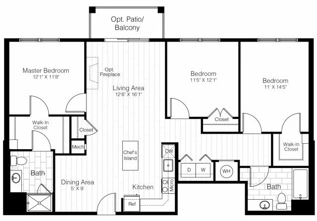 3 bed, 2 bath apartment for rent at 1 Repton Pl Unit 1119, Watertown