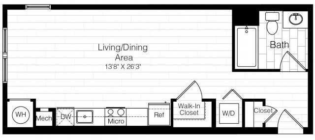 Studio bed, 1 bath apartment for rent at 1 Repton Pl Unit 1314, Watertown