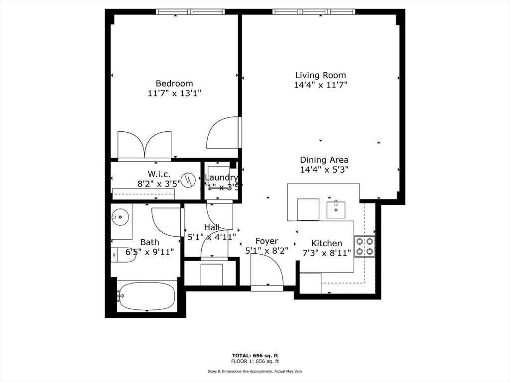 1 bed, 1 bath apartment for rent at 10 Florence St Unit 302, Malden — photo 9 of 9