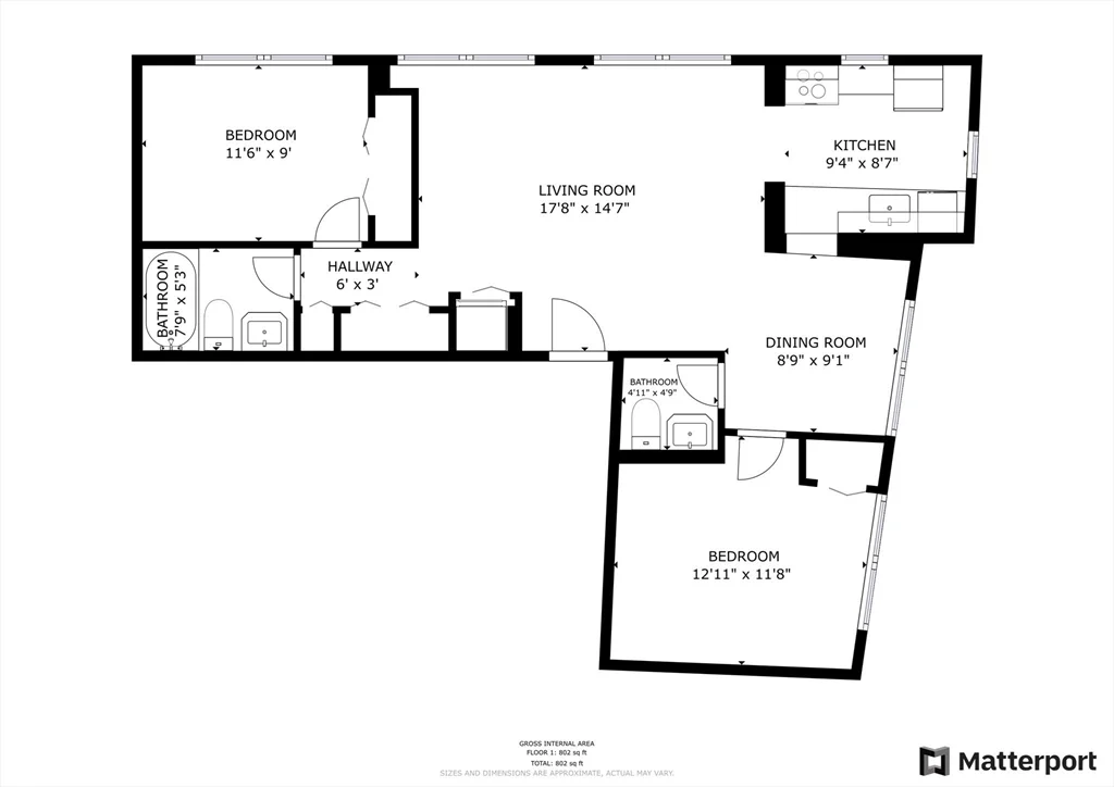 2 bed, 1 bath apartment for rent at 10 Linwood St Unit 204, Malden — photo 13 of 16