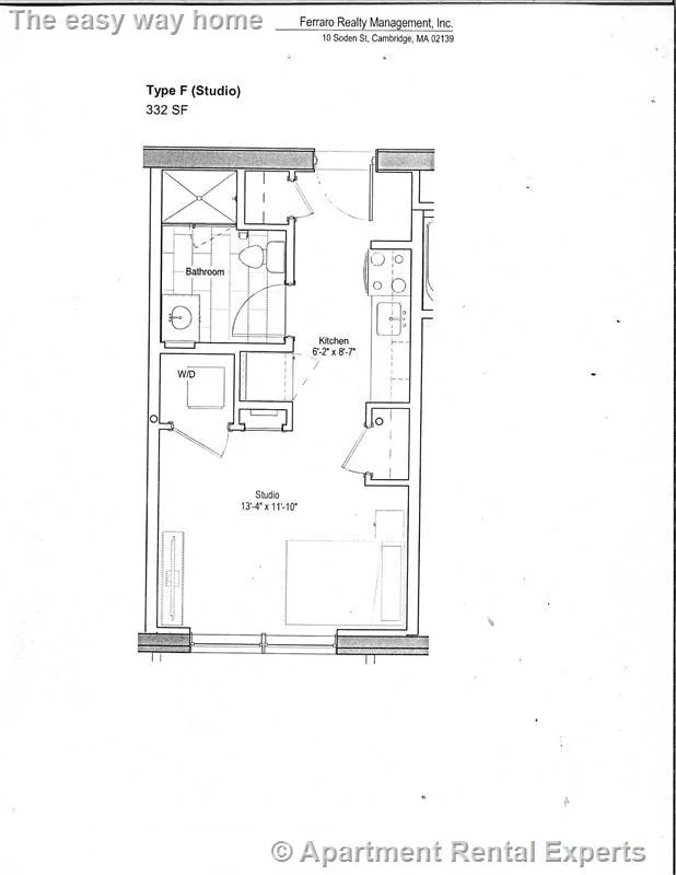 Studio bed, 1 bath apartment for rent at 10 Soden St Unit 105, Central Square — photo 7 of 7