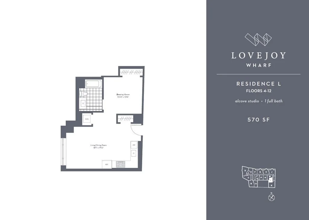 Studio bed, 1 bath apartment for rent at 100 Lovejoy Pl Unit 11L, Waterfront — photo 11 of 11