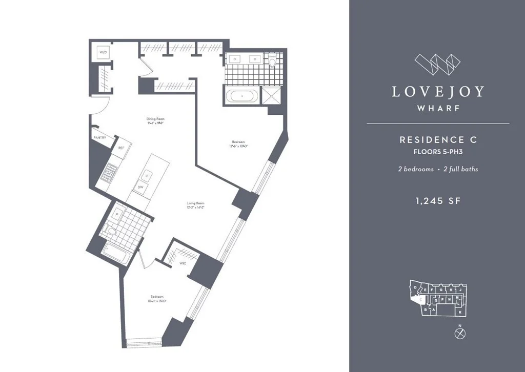 2 bed, 2 bath apartment for rent at 100 Lovejoy Pl Unit 6C, Waterfront — photo 11 of 11