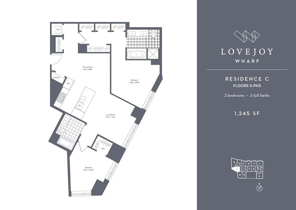 2 bed, 2 bath apartment for rent at 100 Lovejoy Pl Unit 8C, Waterfront — photo 10 of 10