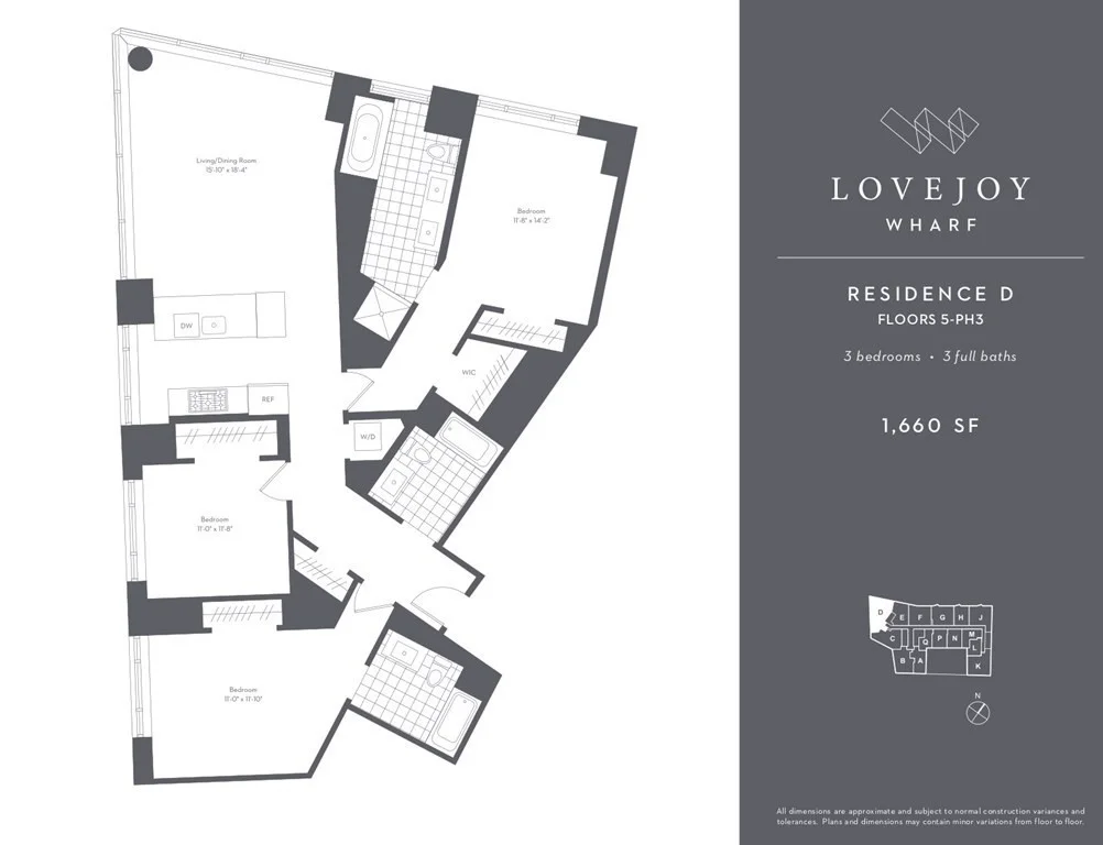 3 bed, 3 bath apartment for rent at 100 Lovejoy Pl Unit 8D, Waterfront — photo 12 of 12