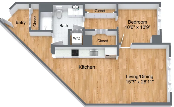 1 bed, 1 bath apartment for rent at 101 Asheville Rd Unit 308P, Chestnut Hill — photo 6 of 7
