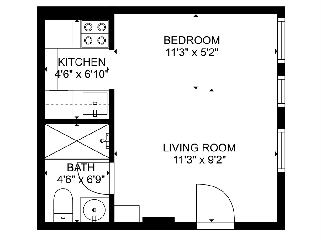 Studio bed, 1 bath apartment for rent at 103 W 4th St Unit 1, South Boston — photo 5 of 5