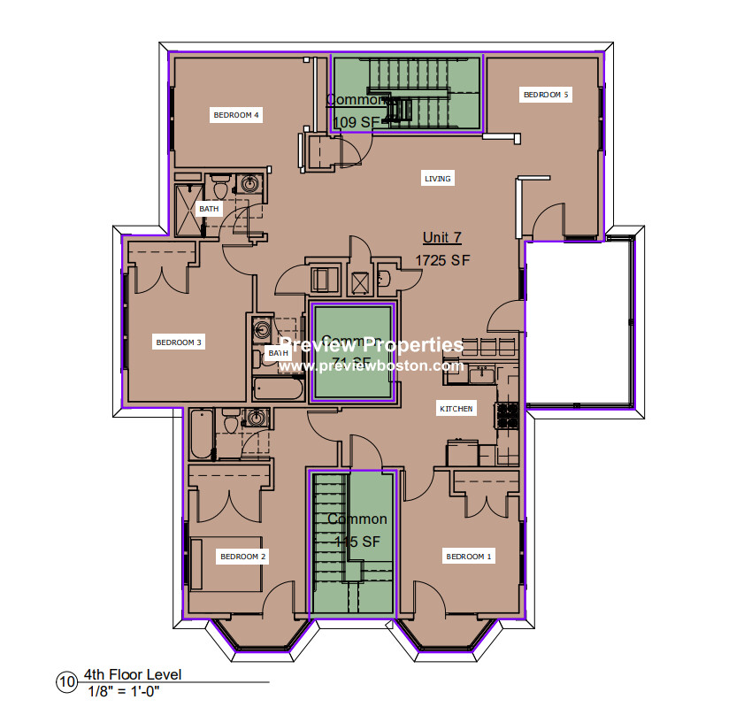 5 bed, 3 bath apartment for rent at 104-106 Warren St Unit 7P, Brighton — photo 3 of 12