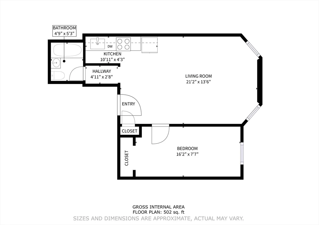 1 bed, 1 bath apartment for rent at 1069 Beacon St Unit 5, Coolidge Corner