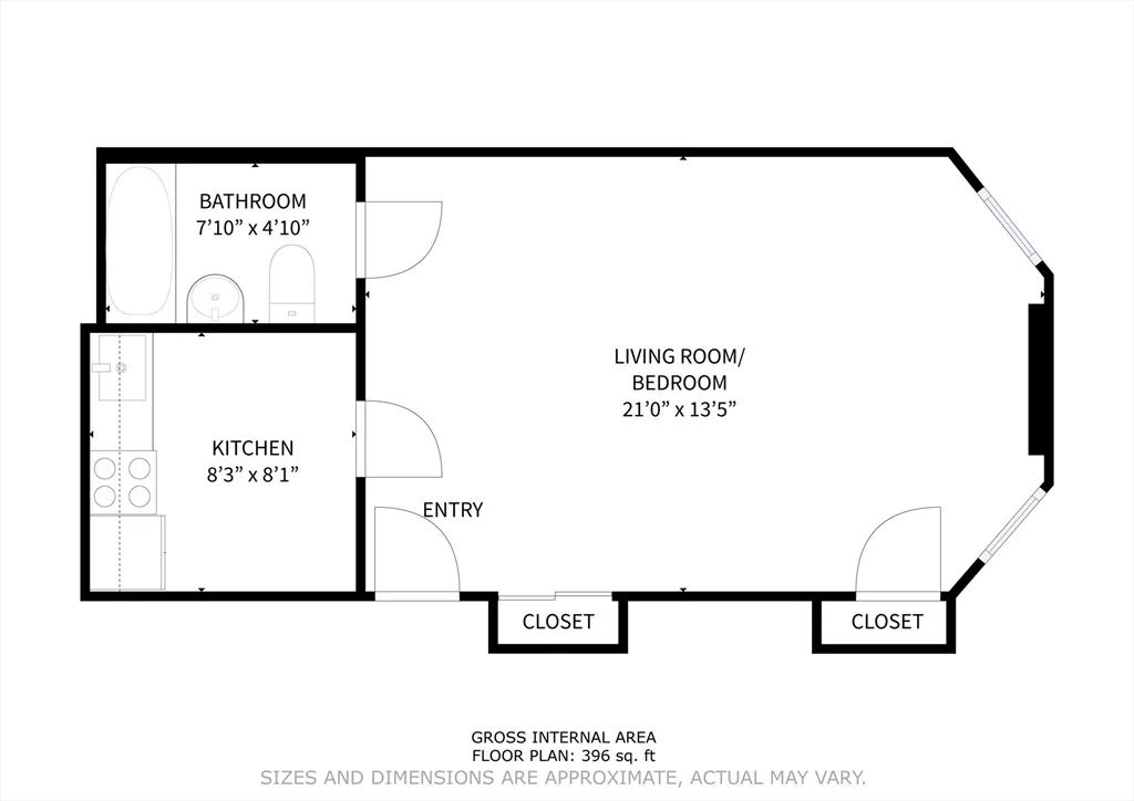 Studio bed, 1 bath apartment for rent at 1069 Beacon St Unit BR, Coolidge Corner — photo 1 of 10