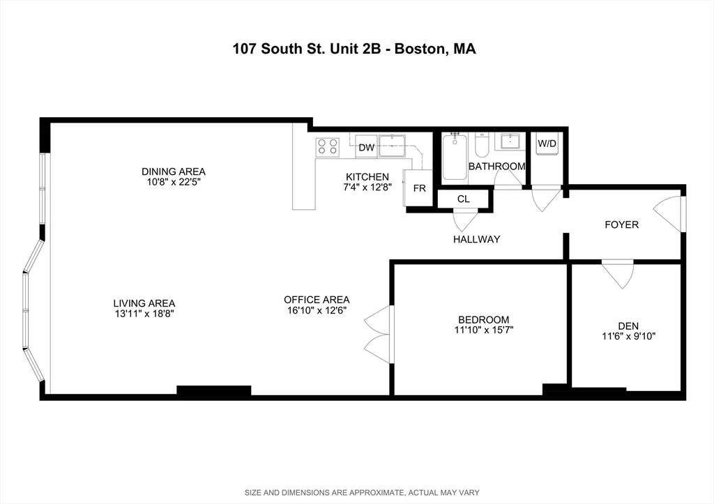 1 bed, 1 bath apartment for rent at 107 South St Unit 2B, Boston Downtown — photo 32 of 32