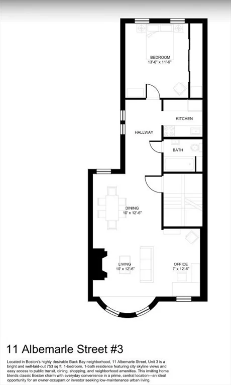 1 bed, 1 bath apartment for rent at 11 Albemarle St Unit 3, Back Bay — photo 18 of 25