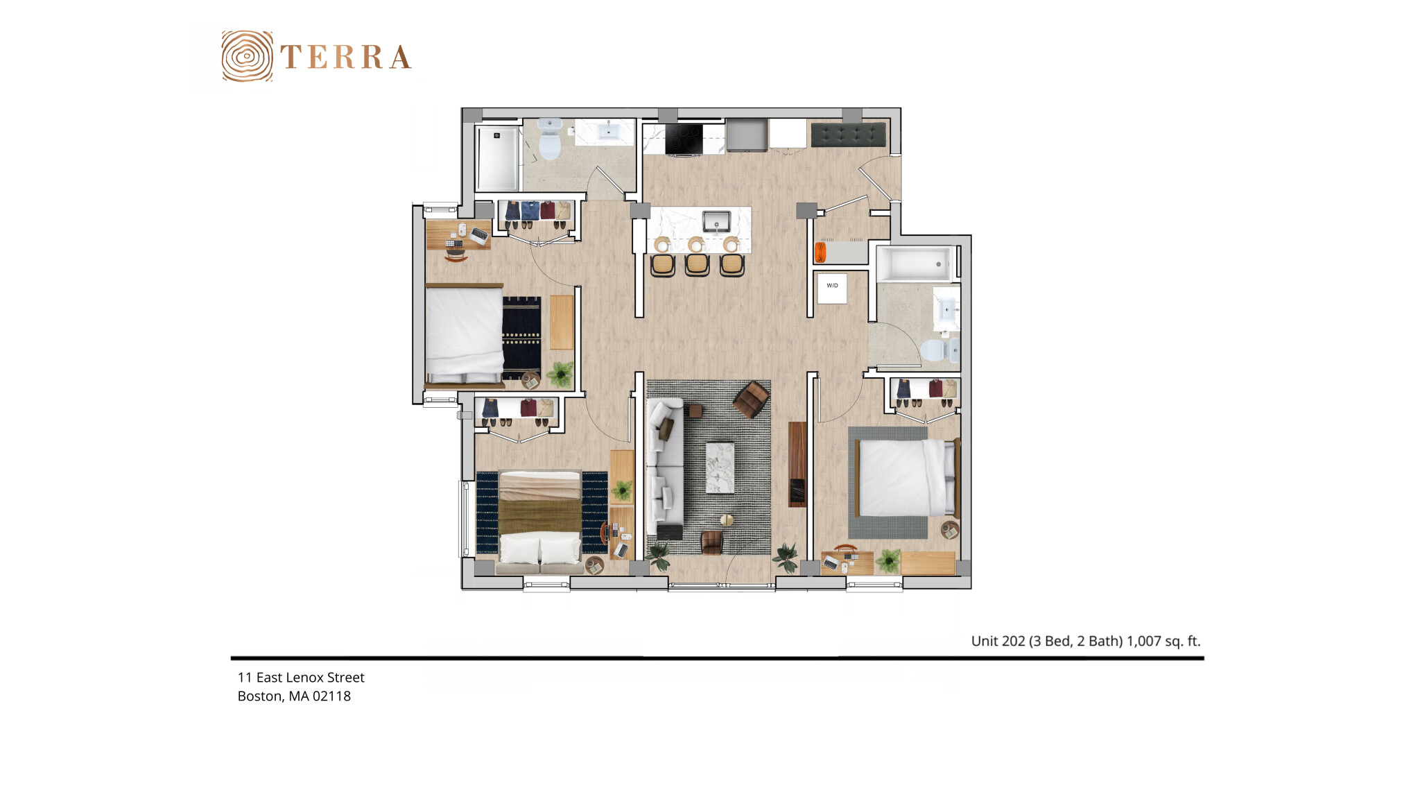 2 bed, 1 bath apartment for rent at 11 E St Unit 504, South Boston