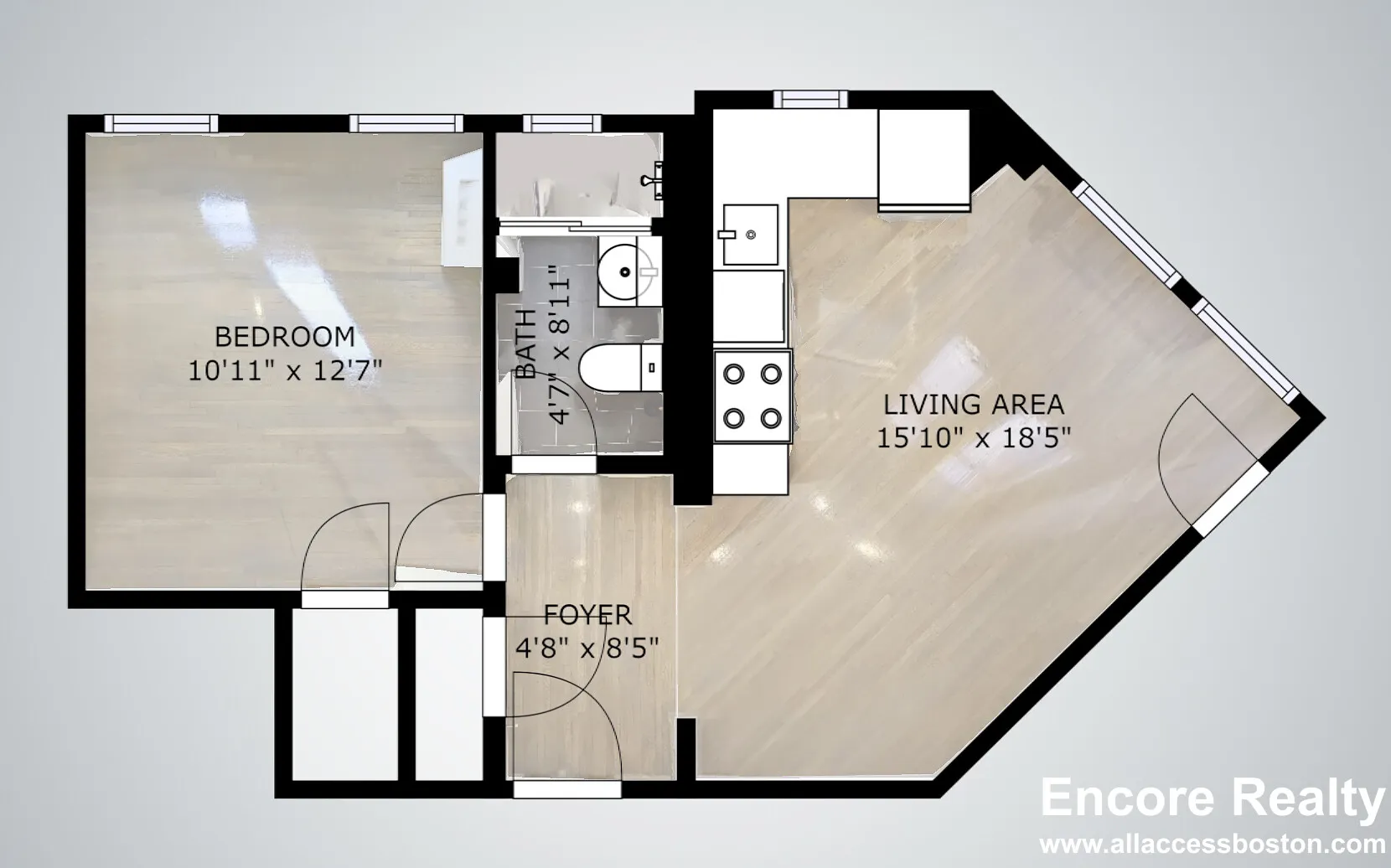 1 bed, 1 bath apartment for rent at 11 Queensberry St Unit 15, Fenway — photo 9 of 9