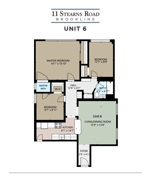 3 bed, 2 bath apartment for rent at 11 Stearns Rd Unit 6, Coolidge Corner — photo 12 of 13
