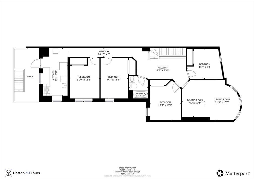 4 bed, 1 bath apartment for rent at 11 Vancouver St Unit 2, Fenway — photo 2 of 14