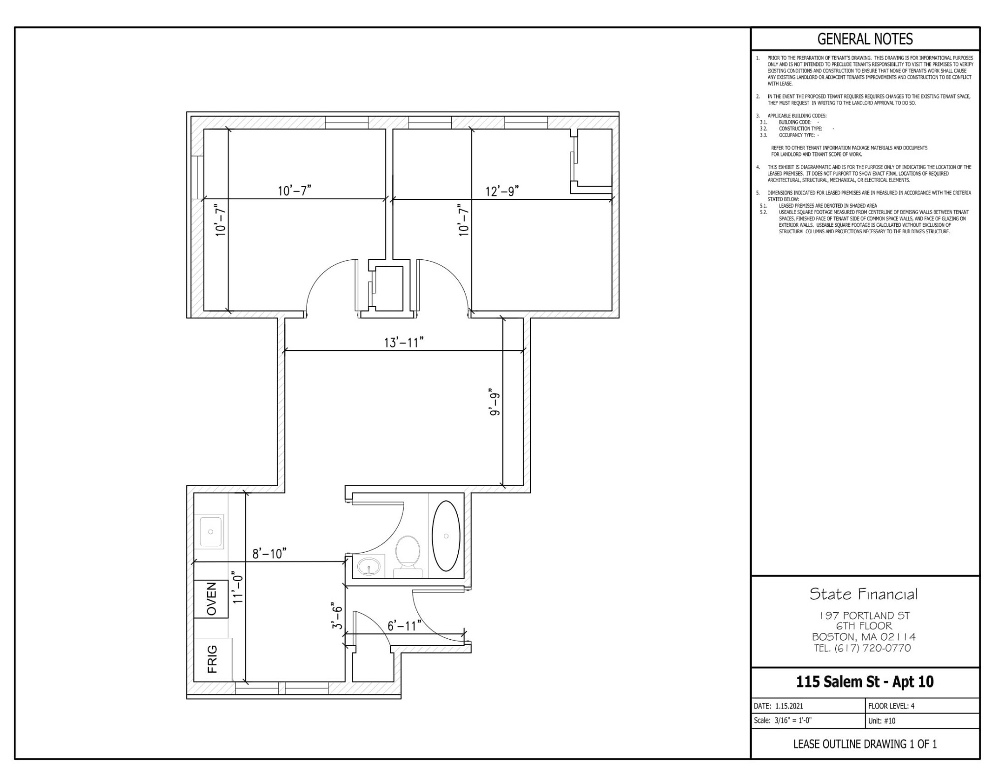 2 bed, 1 bath apartment for rent at 115 Salem St Unit 10, North End