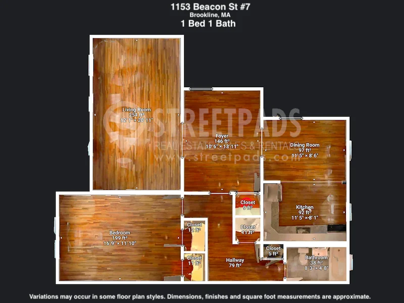 1 bed, 1 bath apartment for rent at 1153 Beacon St Unit 7, Longwood