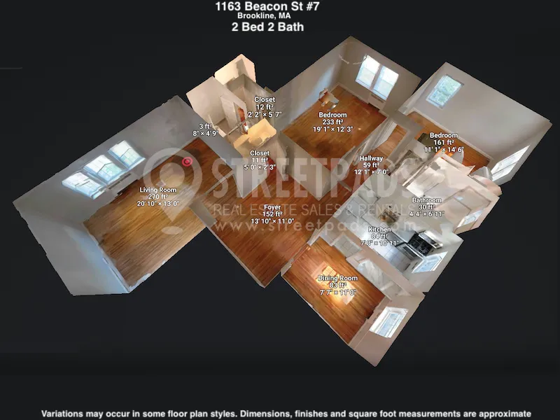 2 bed, 2 bath apartment for rent at 1163 Beacon St Unit 7, Longwood