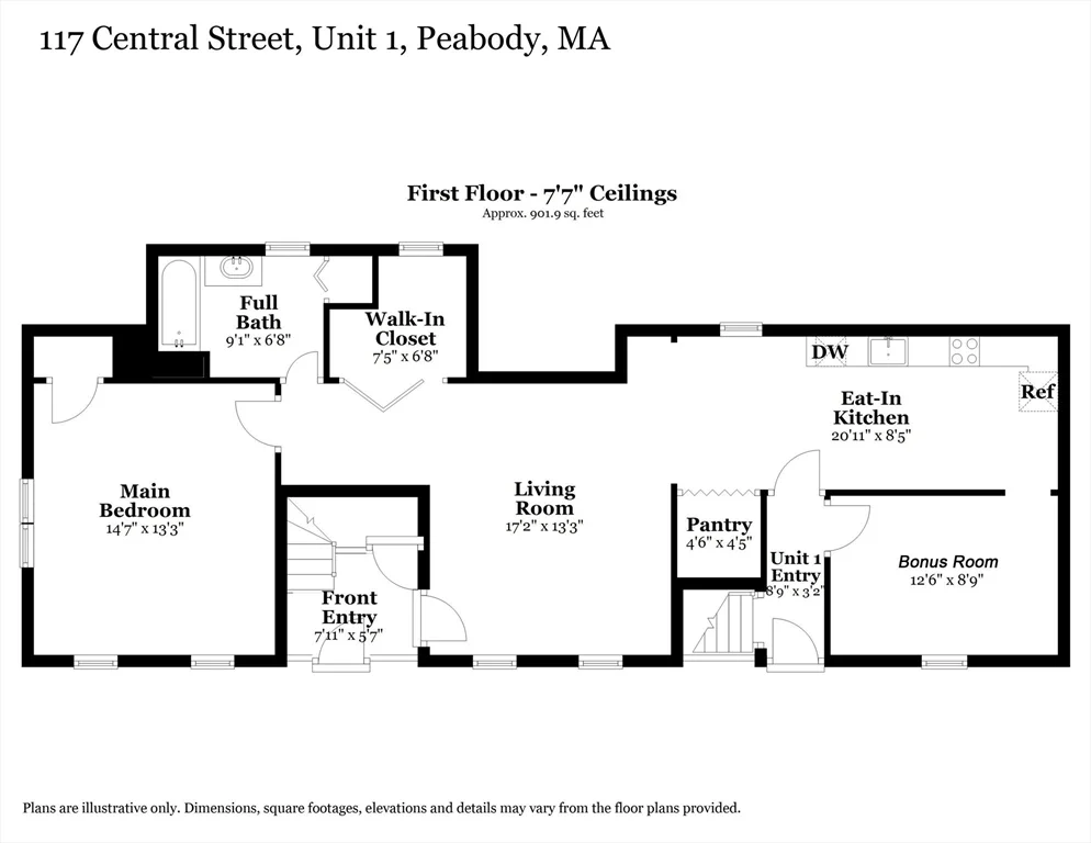 1 bed, 1 bath apartment for rent at 117 Central St Unit 1, Peabody — photo 22 of 22