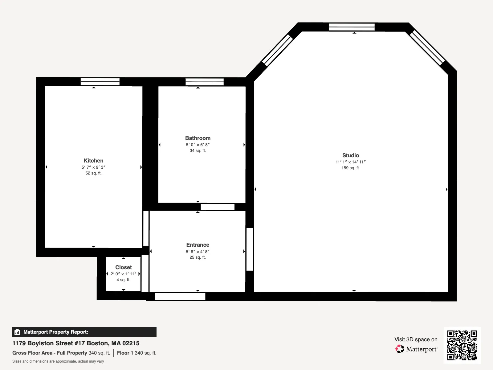 Studio bed, 1 bath apartment for rent at 1179 Boylston St Unit 170, Fenway — photo 12 of 14