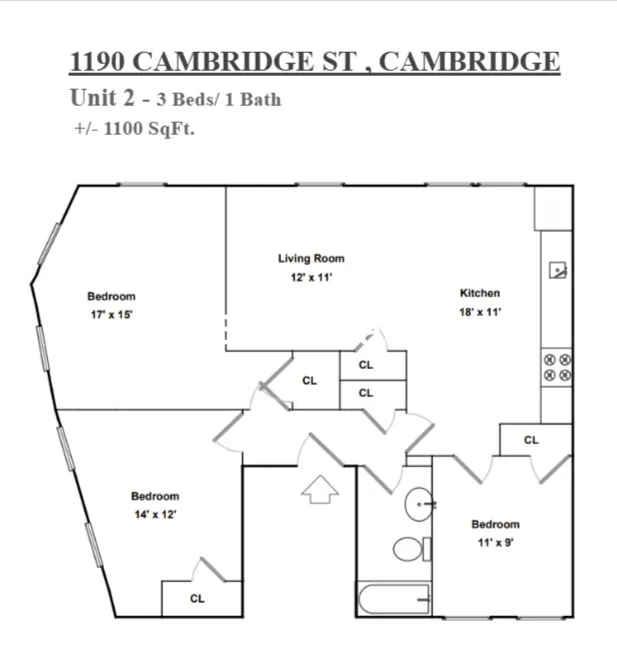 3 bed, 1 bath apartment for rent at 1190 Cambridge St Unit 3B, Inman Square — photo 12 of 14