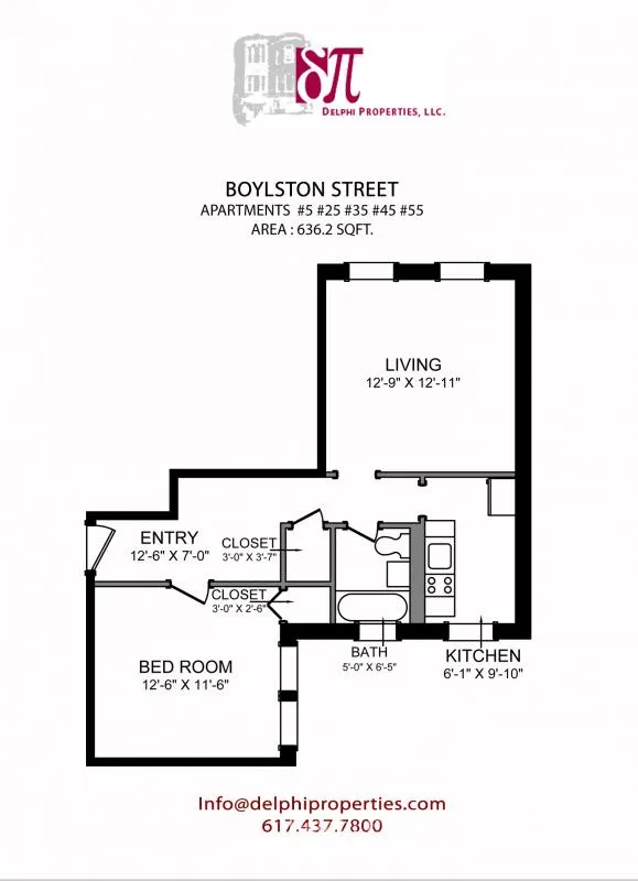 1 bed, 1 bath apartment for rent at 1203 Boylston St Unit 25, Fenway — photo 1 of 9