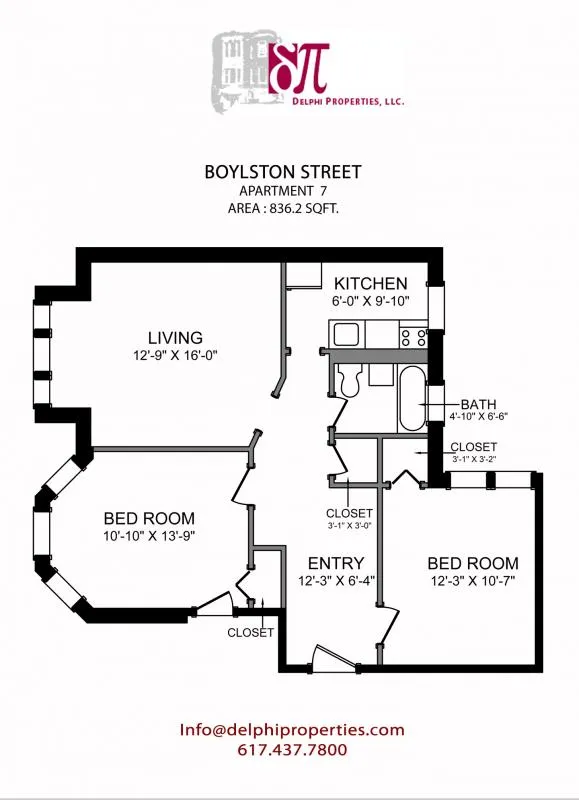 2 bed, 1 bath apartment for rent at 1203 Boylston St Unit 7, Fenway — photo 1 of 11