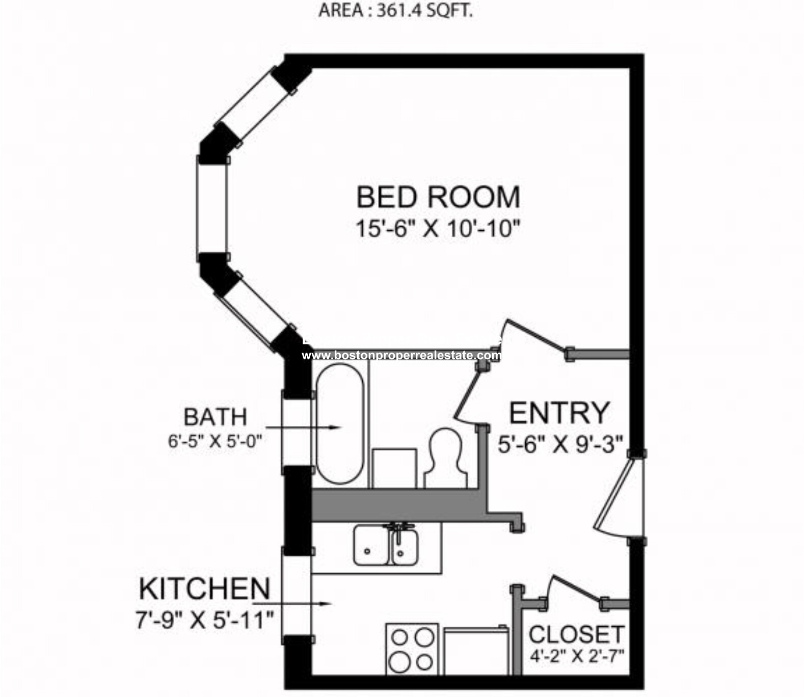 Studio bed, 1 bath apartment for rent at 1209 Boylston St Unit 42, Fenway — photo 6 of 8