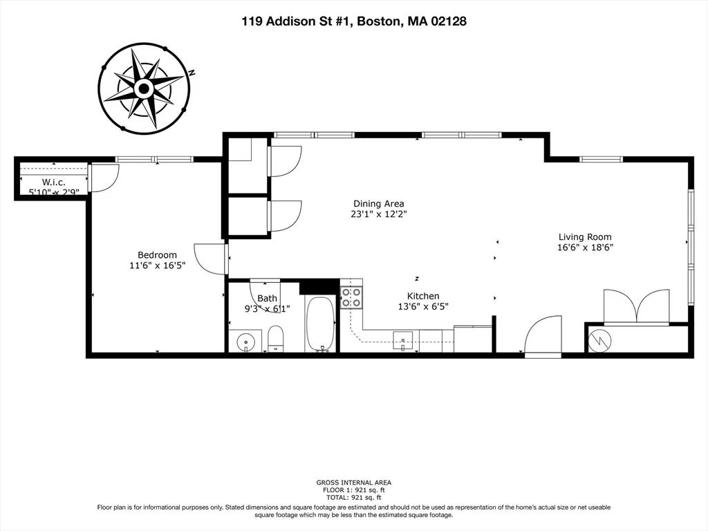2 bed, 1 bath apartment for rent at 121 Addison St Unit 7, East Boston — photo 10 of 17