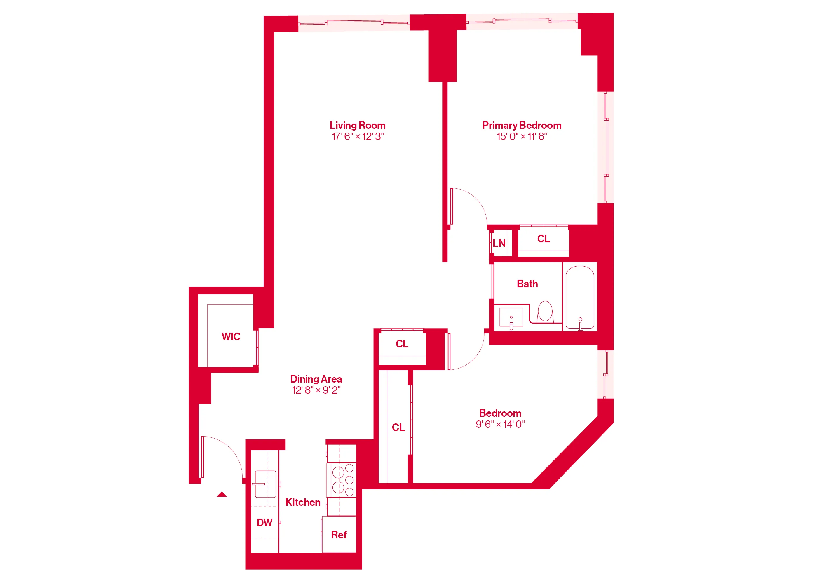2 bed, 1 bath apartment for rent at 125 Devonshire Pl Unit 1901, Boston Downtown