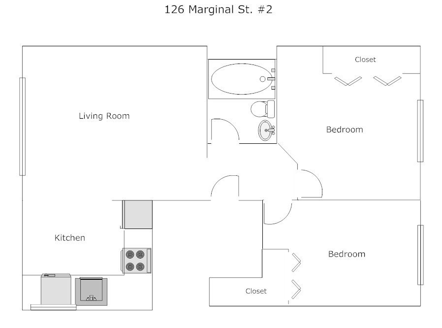 2 bed, 1 bath apartment for rent at 126 Marginal St Unit 2, East Boston — photo 14 of 15