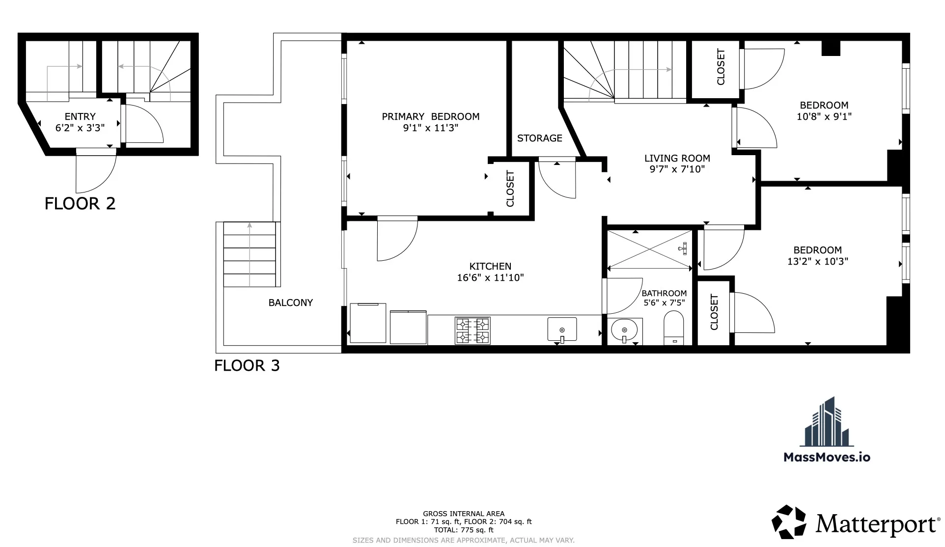 3 bed, 1 bath apartment for rent at 130 8th St Unit 3, South Boston — photo 12 of 33
